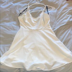 Elegant White Spaghetti Strap Dress